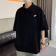 NIKE official men's short-sleeved 25 summer new running fitness sportswear skin-friendly and comfortable casual polo shirt men FN3895-010/pure cotton [main recommendation] M (recommended weight 110 Jin [Jin equals 0.5 kg]-130 Jin [Jin equals 0.5 kg])