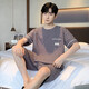 2025年新款睡衣男夏短袖棉套装提花韩版短裤休闲夏季家居服可外穿 9202 XL 【130-150斤】