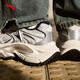 Anta Star Moon 3 丨 Chaussures décontractées à la mode rétro pour les hommes et les femmes Même taille d'automne en amélioration des couples d'épaisseur Sports Papa chaussures [hommes] Chip Gray / Silver / Basic Black-2 42 (Homme)
