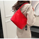 Korean Handbag Nylon 2026 New Women's Bag Fashion Embroidered Armpit Bag Versatile Shoulder Bucket Red Medium Bag