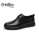 Goldlion men's shoes, fashionable and simple leather shoes, comfortable lace-up business casual shoes 50823026501A-black-size 42