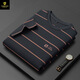 Paisenlong high-end men's clothing brand POLO shirt men's lapel summer new style youth and middle-aged business casual striped short-sleeved T-shirt 6193-Military green 48 M