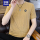 ROMON (ROMON) 2025 summer new men's ice silk short-sleeved T-shirt trendy men's half-sleeved T-shirt dark pattern jacquard men's quick-dry top 699 white L 115130Jin [Jin equals 0.5 kg]