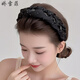 Jiao Xuefeiogen yarn starry light luxury headband black high skull forehead pressure hair bundle going out versatile headband hair accessories headwear