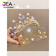 Jea.Pie2025 New Crown Headwear Adult Bride Wedding Rhinestone Headband Female Princess Headband Eighteenth Year Old Coming of Age Ceremony 12# Pink Rhinestone Crown