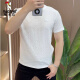 啄木鸟（TUCANO）设计师款夏季冰丝肌理感绣标圆领男士短袖时尚半袖百搭轻奢舒适款 1105白色 M 80-105斤