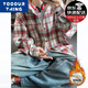 
YOOOURTHING American retro plaid shirt men's long-sleeved spring, autumn and winter plus velvet thickened loose couple versatile casual shirt jacket CJ9734-Yellow plaid plus velvet M (recommended 90-110Jin [Jin equals 0.5 kg])