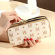 CHONGSUKEI small/ck wallet women's long 2025 new European and American fashion large capacity double zipper mobile phone bag printed wrist bag MM coffee