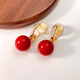 Idel red New Year ear clips without pierced ears for women new style new temperament personalized earrings retro mosquito coil ear jewelry E3855 rhinestone New Year ear clips