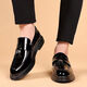 
Belle leather shoes men's new soft sole footwear men's leather shoes one foot to wear patent leather beans shoes business men's small leather shoes black 9926 42 size larger