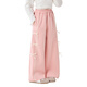 Ove Girls 'Pants Spring and Automn Style's Children's Fashionn's Bow Wide-Leg Pantalons Big Children's Casual Spring Clothes Girls Girls Straight-Leg Pantal