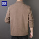 Romonjacke Herren Frühling und Herbst Trendy Revers Solid Color Top Business Executive Corduroy Jacke Herren 2270 Khaki XL