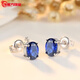 Guanpu Pavilion Fat Donglai's same style tanzanite earrings sapphire women's Japanese and Korean fashion colored gemstone earrings 18k gold earrings with