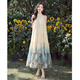 Silk Cypress House [gleiches Modell in Promi] A-Line-Halfterrock 2025 Sommer Neues Frauen-Fischgedruckte Kleid