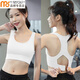 Modal beautiful back sports underwear women's one-piece fixed cup shockproof fitness sports bra high-intensity large chest shock absorption gathering Navy blue M