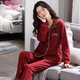 Pyjama modal pour les femmes au printemps et à l'automne Nouvelle couleur de couleur unie à manches longues à manches longues simples confortable et lâche ensemble pour une usure extérieure x9905 m (80-100jin [Jin est égal à 0,5 kg]))