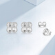 Mengjinyuan platinum earrings, four-leaf clover love genuine PT950 platinum earrings, birthday gift for girlfriend, about 3.05g