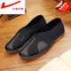 Xiao Huilis Retro-Stränkeschuhe Mönchsschuhe Anti-Schlupf Old Man Schuhe Kung Fu Schuhe Rindfleisch Sehne Sohle schwarze Stoff Schuhe traditionelle alte Peking-Stoffschuhe Herren-Streutschuhe Fumeihua Schwarzer runder Mund 41