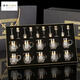 Porcelain high-end gift box, liquor dispenser set, luxury water set, wine set, shot glass, goblet, glass set for gift giving, 10 pots, 10 cups gift box gift bag (vertical stripe style)