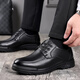 Région occidentale Chaussures de camel Père Spring Men's Cuir Top Layer Cowhide Casual Business Vêtements Papa d'âge moyen Light Soft Sole Cuir Chaussures LT6627 Four Seasons Black 38