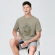 Dancing with the wolf [Instant Cool] 7A Antibacterial 2A Anti-mites Men's Short-sleeved T-shirt 701 Khaki L (175)