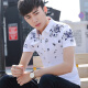 Suowanyi (Suowanyi) Camisa de manga corta de verano para hombres Estilo coreano y camisa de pulgada blanca estampada de moda 826 White M 90-105Jin [Jin equivale a 0.5 kg]