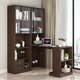 Paisenbo Pliage Table Study Table Table Corner Table Bookshelves intégrée à la pliage Télescopic Simple Home Study Writing Desk Bibliothèque Single Cabinet + Table pliante supérieure Longueur blanche en relief 1396 * 35