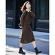 Demana Contrast Color Polo Collar Suit Autumn Long Sleeve Pullover Two-piece Set for Women
