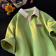 Cotton High Street Feel Feel Feel Neck Polo Camiseta de manga corta Summer's Summer Fina Fina Fina Fina de cinco puntos Manga moderna 844 Color de albaricoque [Alta calidad] 2XL 140-160Jin [Jin iguala 0.5 kg]