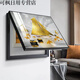 Weekend island meter box decoration painting without punching and covering hanging painting Modern living room and dining room empty box mural distribution cabinet main switch kh693-A2 deer and deer facing each other 55*45 [can cover 48*38] upper lifting style black aluminum alloy frame + crystal picture