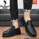 Western Region Camel Dragonfly Leather Shoes Men's Genuine Leather Beanie Shoes Young Soft Skin Sole Pedal Middle-aged Business and Casual Driving Men's Shoes 2629 Black Men's Socks - Camel Official Brand Official Website 39