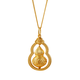 Kuang Yi Gold Gold Silver Rotating Fulu Gourd Pendant for Men and Women 999 Pure Gold Foot Hollow Ancient Method Pendant for Lover Gourd Abacus Pendant 22g