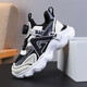 Kinderschuhe für Jungen- und Mädchenschuhe für atmungsaktive Sommer-Netze mittelgroße Kinder Jungen Running Schuhe Nicht-Schlupf-Sportschuhe Schwarz und Weiß (Sommernetz) 683 29 Innere Länge 18,5 cm