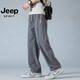 JEEP SPIRIT休闲裤男2025春秋季新款宽松直筒潮流时尚百搭阔腿运动长裤子男 6609灰色 XL 约130-150斤可穿