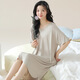 
Xuanfanduo nightgown with chest pad summer modal pajamas for women summer thin simple short-sleeved pregnant women home clothes summer a11762 chest pad M