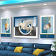 Modernes Licht Luxus Wohnzimmer Sofa Hintergrund Wanddekoration Maler Sinn abstraktes modisches Internet Promi Triple Hanging Malerei Kunstmalmal