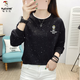 Specht 2025 Neuer Frühlingsrund-Hals-Frauen-Sweatshirt ohne Hut losen Frühling Herbst Sommer Dünne langärmelige Top-Damen-Kleidung 6191 Lake Green M für 85-100jin [Jin gleich 0,5 kg]