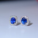 Iba 0.66 carat royal blue sapphire earrings 18K gold set with diamond colored gemstones as a birthday gift for girlfriend 0.6 carat ready stock