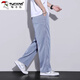 Woodpecker casual pants for men in spring new style and versatile Tennis straight wide-leg pants for men, slim and loose casual pants for men, 1048 black XL recommended 120-150Jin [Jin equals 0.5 kg]