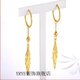 YRYE old phoenix gold store imitation 9999 gold color men and women swaying women's leaf earrings earrings mother earrings swaying earrings 2.9 grams