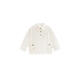 White wheat boys 2025 spring new long-sleeved children's lapel polo shirt little girl T-shirt bottoming shirt beige 80