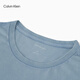 Calvin KleinJeans25春夏新款男士休闲潮流ck字母印花净色纯棉短袖T恤4RB854G CFF-星蓝 L