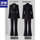 ROMON official formal women's suit interview professional suit jacket 2026 new black large size women's suit workplace black suit + bootcut pants M