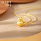 Shipulin 18K gold pendant, gourd pendant brushed craft as birthday gift for girlfriend, 18K gold 0.34~0.37g gourd pendant-large version