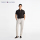 TOMMY HILFIGER breathable and comfortable spring and summer men's pique mesh contrast placket business casual short-sleeved T-shirt POLO obsidian black BDS M (recommended 135-150Jin Jin equals 0.5kg)
