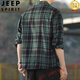 Jeep Spirit American Retro Плед в плед, рубашка с длинными рукавами для мужчин и женщин весна и осень 2025 г. Новая свободная корейская рубашка