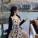 谷舰沐碎花小个子甜美显瘦辣妹性感吊带连衣裙女装御姐气质两件套装夜店 主图款 M 95-105斤