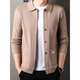 
Lilang men's wool knitted cardigan for middle-aged and young autumn and winter fashion casual men's lapel cardigan jacket trendy beige[8622] 2XL 180[160-180Jin[Jin equals 0.5 kg]]