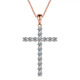 Li Shen 18k gold necklace women's moissanite imitation diamond cross pendant color gold rose gold clavicle chain set chain rose gold single pendant
