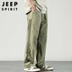 JEEP SPIRIT吉普美式高街休闲裤男夏季薄款速干裤子宽松阔腿长裤 浅绿 2XL 